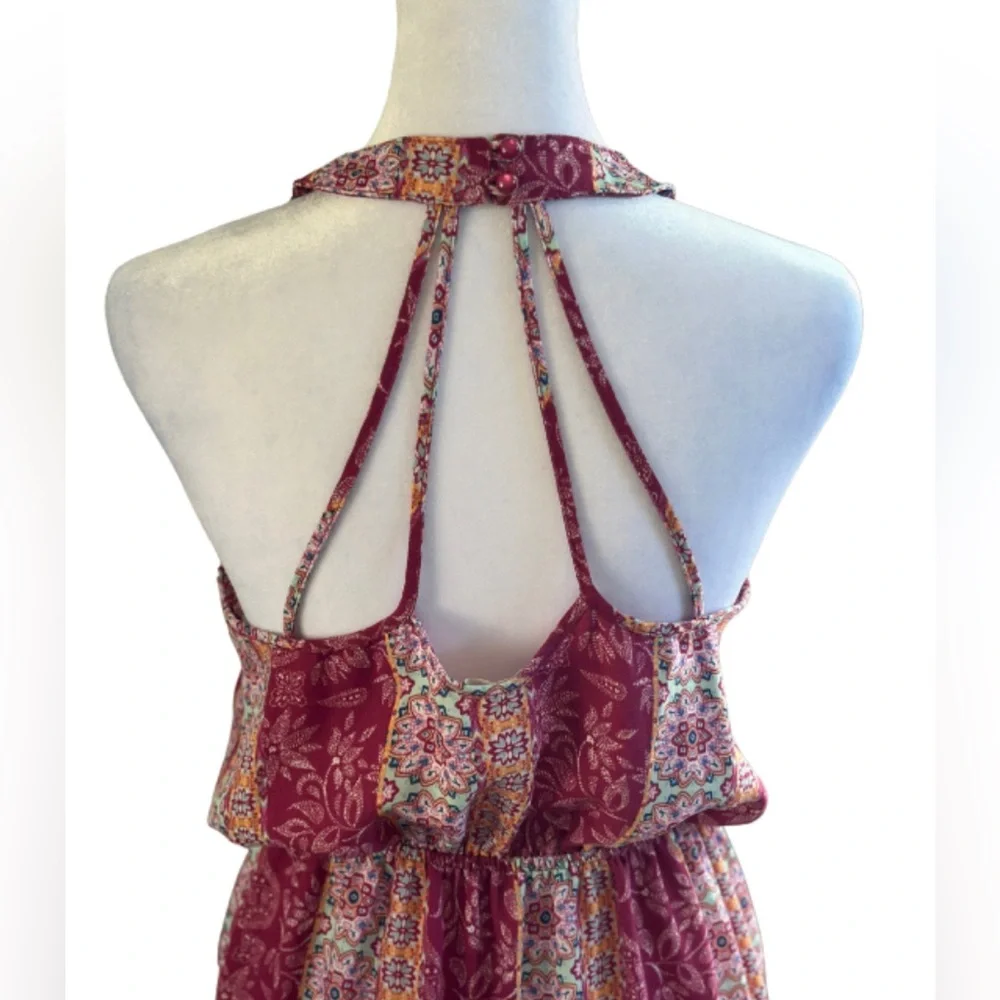 Pink Rose Vintage Boho Print Maxi Dress - Picture 3 of 5